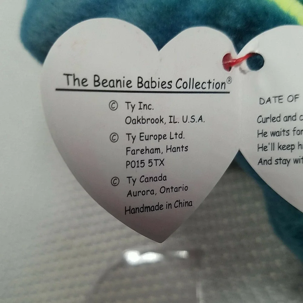 Ty Beanie Babies Baby / Hissy The Snake 1997 /Great Condition w/Tags PVC Pellets
